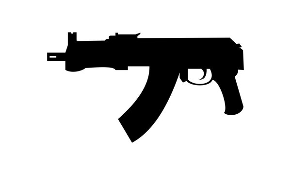 mini pistol AK47 gun vector logo