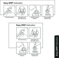 Easy Coffee Drip Instructions - obrazy, fototapety, plakaty