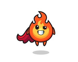 the cute fire character as a flying superhero © heriyusuf