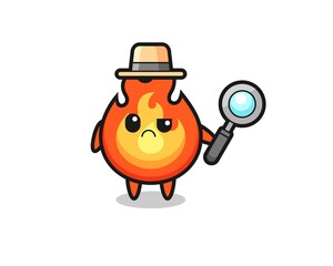 the mascot of cute fire as a detective © heriyusuf