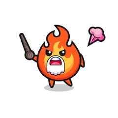 cute fire grandpa is getting angry