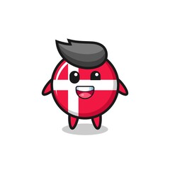 Fototapeta premium illustration of an denmark flag badge character with awkward poses