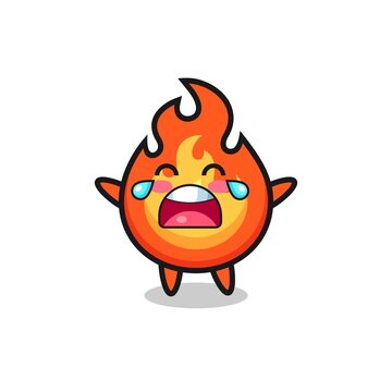 the illustration of crying fire cute baby