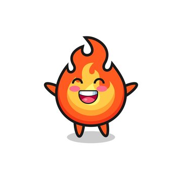 happy baby fire cartoon character