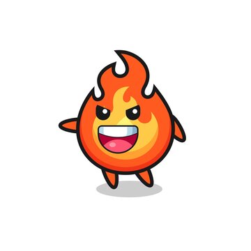 fire cartoon with very excited pose