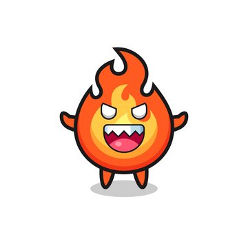 illustration of evil fire mascot character