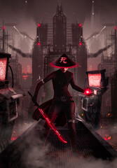 Girl in a dress with a sword "Kitana" © JuanGabriel