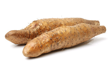 Chinese yam on white background 