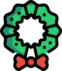 wreath color outline icon
