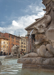 fountain in piazza navona city Italy - Rome