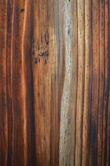 Obraz premium Old wood texture background. Weathered reddish brown plank wood 