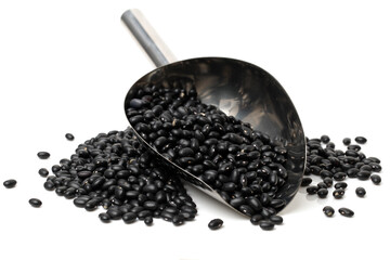 black beans  on white background