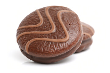 chocolate cake on white background 