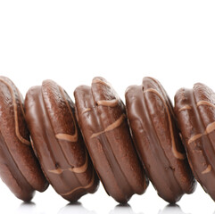 chocolate cake on white background 