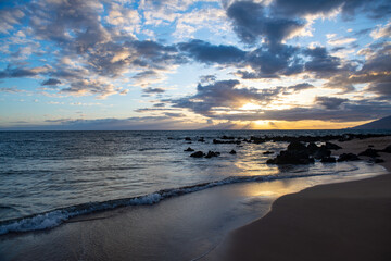 Beach and tropical sea background. Concept of summer relaxation.