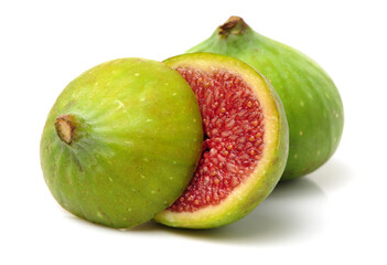 Ripe figs on a white background