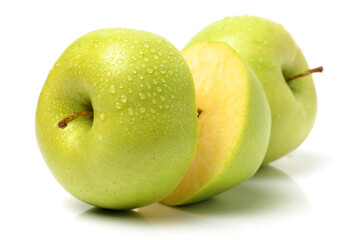 green apples isolated on white