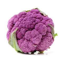 purple cauliflower isolated on white