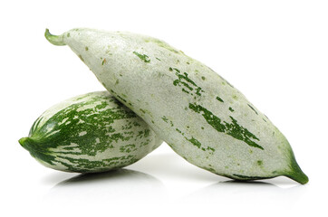 Snake gourd on white background 