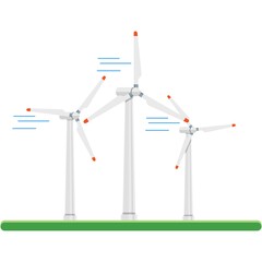 Wind energy power turbine vector icon isolated on white © skypicsstudio