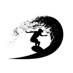 Surfer on the wave vector illustration