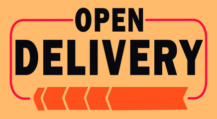 logo open delivery. Concepto de icono de entrega urgente, servicio, pedido, envío rápido, simbolo.