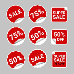 Sticker Sale labels and banner collection.