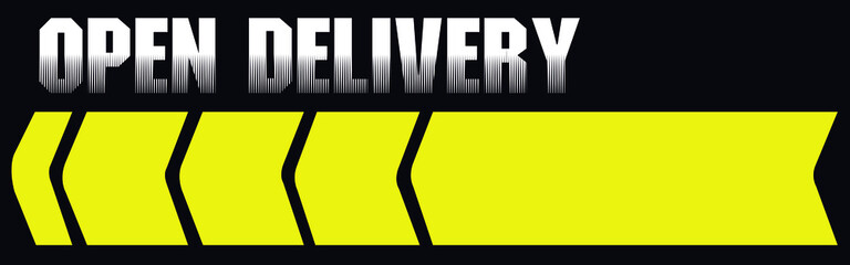 Logo servicio delivery con flecha, vector, ilustracion, plantilla, entrega, envio, despacho, pedido, simbolo, concepto.