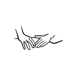 Illustration of a simple hand icon massaging the hips.