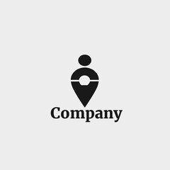 Black location logo template