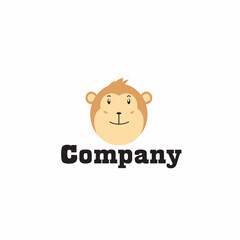 Cute head monkey logo design