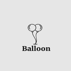 Simple logo template with silver balloon