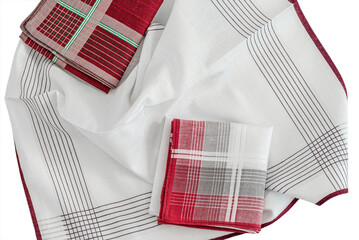Vintage stripped Handkerchiefs for men isolated on white background.