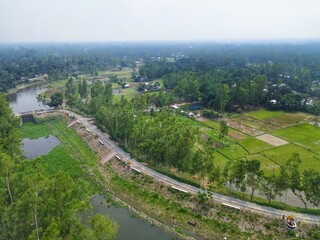 Fototapeta na wymiar aerial view of river