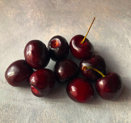 fresh red cherries