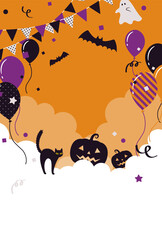 vector background with halloween illustrations for banners, cards, flyers, social media wallpapers, etc.