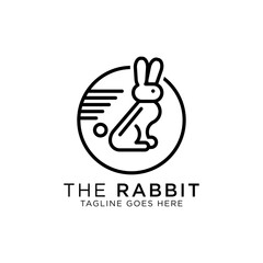 cute rabbit line art logo design vector, best for pet logo inspirations