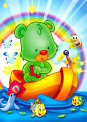 Obraz premium cute and colorful bear
