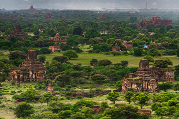 Landscape view of ancient temples, Old Bagan, Myanmar (Burma)