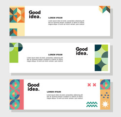 Modern geometric website banner template bundle set