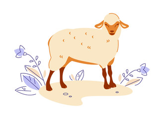 Sheep. Vector illustration in flat cartoon style.