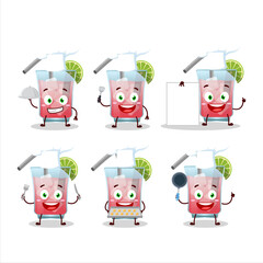 Cartoon character of hawaiian sea breeze with various chef emoticons
