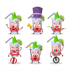 Cartoon character of hawaiian sea breeze with various circus shows