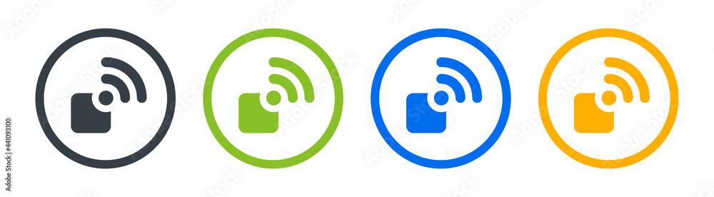 Aufkleber wireless connectivity icon vector illustration. connect with wifi signal concept.