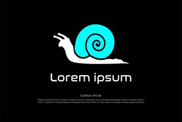 Modern Minimalist Simple Snail Slug Logo Design Vector