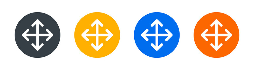 Move arrow icon. Expand and maximize, four arrows crossed, up down right left icon.