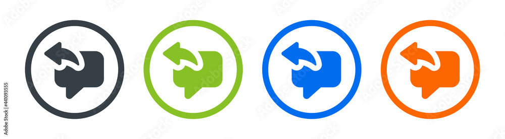 Poster reply message icon vector illustration.