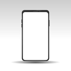 Phone mockup isolated on a gradient background. Vector illustration. Telephone, social media, technology, template, empty screen, space for design, realistic style.