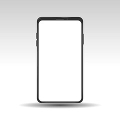 Phone mockup isolated on a gradient background. Vector illustration. Telephone, social media, technology, template, empty screen, space for design, realistic style.