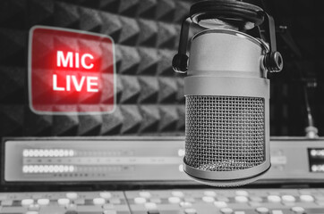 Professional microphone and on air sign